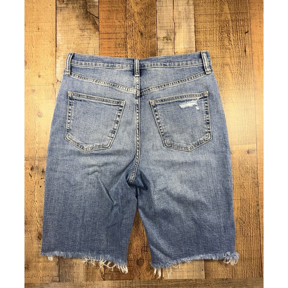 LOT OF 2 GAP Bermuda Shorts Women's 29/8T High Rise Denim White Blue Jean - Picture 15 of 15